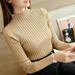Knitted Crew Neck Long Sleeve Winter Warm Wool Pullover Long Sweater Dresses Tops
