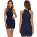 Women Sexy Halter Lace Dress Cocktail Party Bodycon Sleeveless Mini Dress