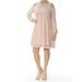 XSCAPE Womens Beige Embellished Long Sleeve Halter Above The Knee Shift Party Dress Size 4