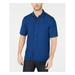 ALFANI Mens Blue Collared Classic Fit Dress Shirt S