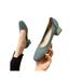 LUXUR Women Pointed Toe Square Toe Chunky Heels Slip On Pumps Shoes Mules Solid Color