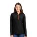 Antigua Women's Tempo 1/4 Zip Pullover Shirt S Black/Mango