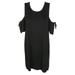 Kensie Womens Black Short-Sleeve Cold-Shoulder Jersey A-Line Dress XL