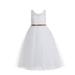 Ekidsbridal Ivory Scoop Neck A-Line Keyhole Back Floral Lace Formal Flower Girl Dress Special Occasion Dresses Junior Bridesmaid Dress Communion Dress Baptism Dress Pageant Dresses Ballroom Gown 178