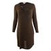 Michael Kors Women's Plus Size Metallic Asymmetrical V Neck Dress