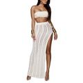 Women Causal Sexy High Waist Knitted Crochet Hollow Bodycon Cover Up Beach Skirt Ladies Summer Beachwear Swimsuit