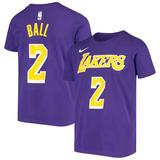 Lonzo Ball Los Angeles Lakers Youth Name & Number Performance T-Shirt - Purple