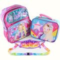 JoJo Siwa Backpack 12 Inch with Lunch Bag and Goodies with Clip Lanyard Holder Bundle JoJo Siwa Backpack for Girls JoJo School Backpack