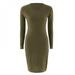 Hot Sale women Package Hip Dress Bandage Dress High Waist Slim Solid Gray Casual Dress