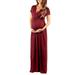 UKAP Women Summer V Neck Formal A Line Dress Maternity Pregnant Wrap Bohemian Sundress Short Sleeve Flowy Long Maxi Dresses