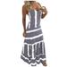 Mnycxen Womens Tie-Dye Beach Pullover Maxi Boho Sundress Ladies Loose Long Slip Dress