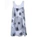 Womens Loose Sleeveless Pleated Dress Floral Printed Swing Casual Dress Above Knee Length