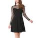 Allegra K Women's Mesh See Through Skater Party Dress