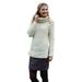 Aran Woollen Mills, Ladies Cable Knit 100 % Soft Merino Wool Sweater, Vented Roll Neck Pullover, Irish Jumper Natural Color X-Large