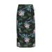 Kenzo Black Botanical Print Wrap Skirt
