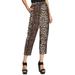 Vince Camuto Womens High Rise Leopard Print Pants