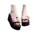 UKAP Women Casual Slip On Slider Slippers Lady Summer Flat Sandals Mules Shoes Floral High Heel Platform Wedge Flip-Flops