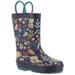 Western Chief Girls Waterproof Printed Rain Boot with Easy Pull on Handles