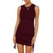 Drawstring Bodycon Mini Tank Dress Solid Color Sleevelss Sheath Ruched Side Lace Up Party Club Dresses for Women