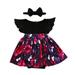 LA HIEBLA Newborn Kid Baby Girl Sister Matching Floral Jumpsuit Romper Dress Outfits Set