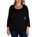 24seven Comfort Apparel Women's Plus Size Long Bell Sleeve Flared Tunic Top