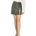 Allegra K Junior's PU Faux Leather High Waist Button A Line Mini Skirt