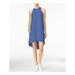 RACHEL ROY $119 Womens New 1674 Blue Low Back Cut Out Halter Hi-Lo Dress S B+B