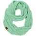 CC Winter Soft Matching Unisex Chunky Knit Cowl Loop Infinity Scarf (Ribbed Solid Mint)