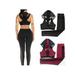 Topumt Stitching Mesh Backless Sports Suit Vest Without Steel Ring Bra + Trousers