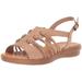 Easy Street Women's MADBURY Flat Sandal, Nude, 8 N US