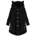 Women's Casual Faux Fur Hooded Coats Fleece Jackets Cute Style Plus Size Outerwear