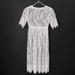 New Women Lace Dress Casual Long Black Short Sleeve O Neck See Through Beach Wear Dresses Plus Size