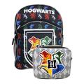 Harry Potter 16" Backpack All-Over Print w/ Insulated Lunch Bag Hogwarts Emblem