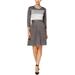 Calvin Klein Womens Petites Metallic Above-Knee Sweaterdress