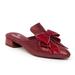 C-T Slide Slipper with a Matching Metallic Heel & Embellished Bow, Red - Size 36
