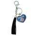 Sesame Street You Can Count on Me Chrome Plated Metal Heart Leather Tassel Keychain