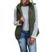 Spree-Vest Coat Women's Vest Jacket Zipper Pocket Vest Coat Hooded SleevelessVest Coat Outerwear Vests Casual Hooded Coat