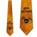 Spider Ties Mens Orange Happy Halloween Necktie by Three Rooker