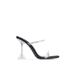 Cape Robbin Women's CREW Rhinestone Gem Pointed Open Toe Stiletto Heel BLACK (7.5, BLACK)