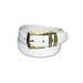 OSTRICH Pattern WHITE Color BONDED Leather Men's Belt Gold-Tone Buckle Regular