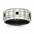 Edward Mirell Jewelry Collection Black Titanium and Sterling Silver Brushed and Polished Spinel Ring by Roy Rose Jewelry ~ Size 12