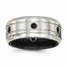 Edward Mirell Jewelry Collection Black Titanium and Sterling Silver Brushed and Polished Spinel Ring by Roy Rose Jewelry ~ Size 12