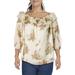 Vince Camuto Womens Plus Off-The-Shoulder Paisley Peasant Top