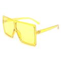 Newbee Fashion Square Vintage Oversized Large Frame Fashion Sunglasses for Women, Men, Junior Teen, Rectangle Flat Top Composite Frame, Big Wind Shield Lens, UV 400, Yellow Frame Yellow Lens