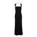 Adrianna Papell Square Neck Sleeveless Keyhole Back Zipper Back Solid Jersey Dress-BLACK