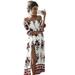 Womens Off Shoulder Floral Slit Maxi Dress Holiday Beach Casual Summer Sundress