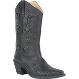 Roper Womens Alisa Snip Toe Western Cowboy Boots Mid Calf Low Heel 1-2"
