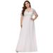 Ever-Pretty Women Empire Waist Sexy Long Evening Wedding Guest Dresses for Women 77062 White US6