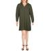 Cupio Blush Womens Plus Swing Hooded Casual Dress