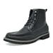 Bruno Marc Men's Motorcycle Faux Fur Oxford Shoes Ankle Military Boots For Men STONE-05 BLACK Size 13